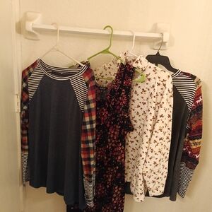 Plaid and Striped Kids Long Sleeve Tee